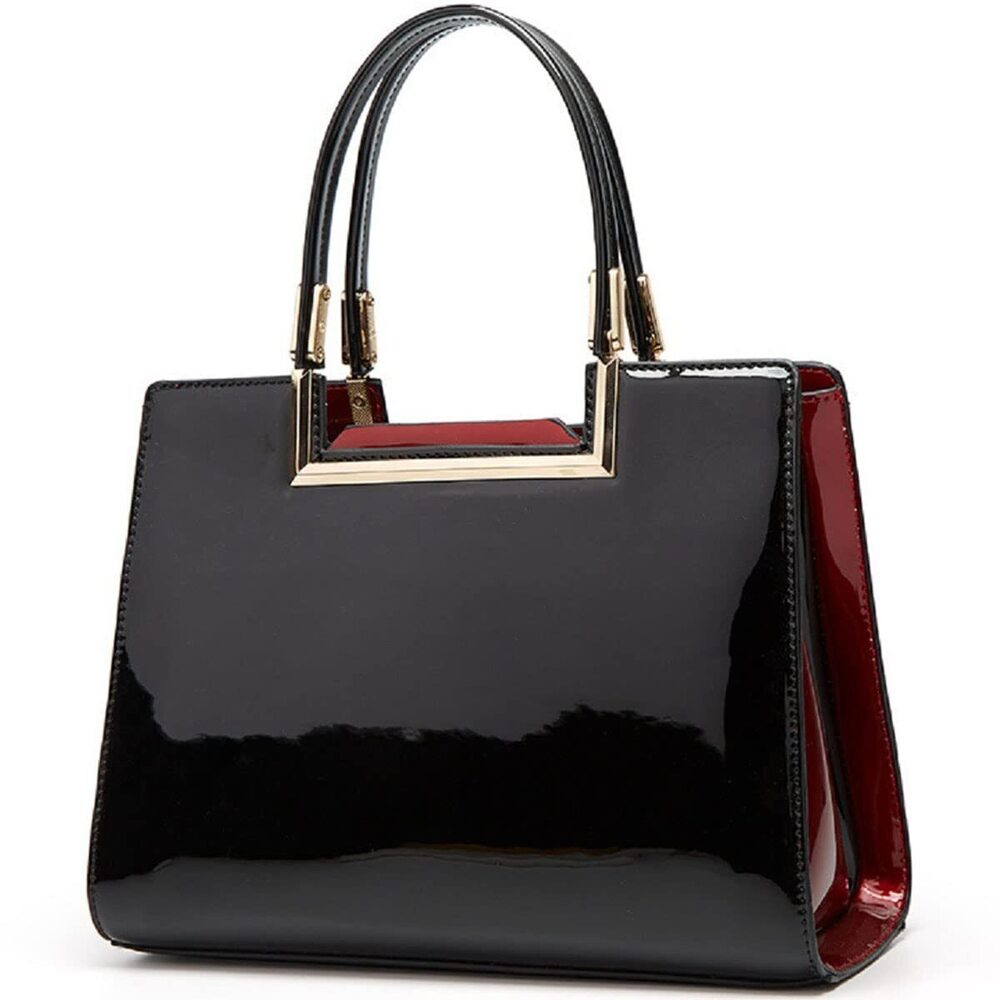 Shiny Patent Leather Handbags Glossy Shoulder Bags Fashion Satchel